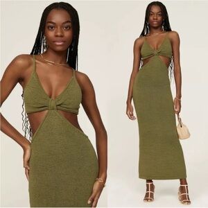 Cult Gaia Serita Maxi Dress Olive Green